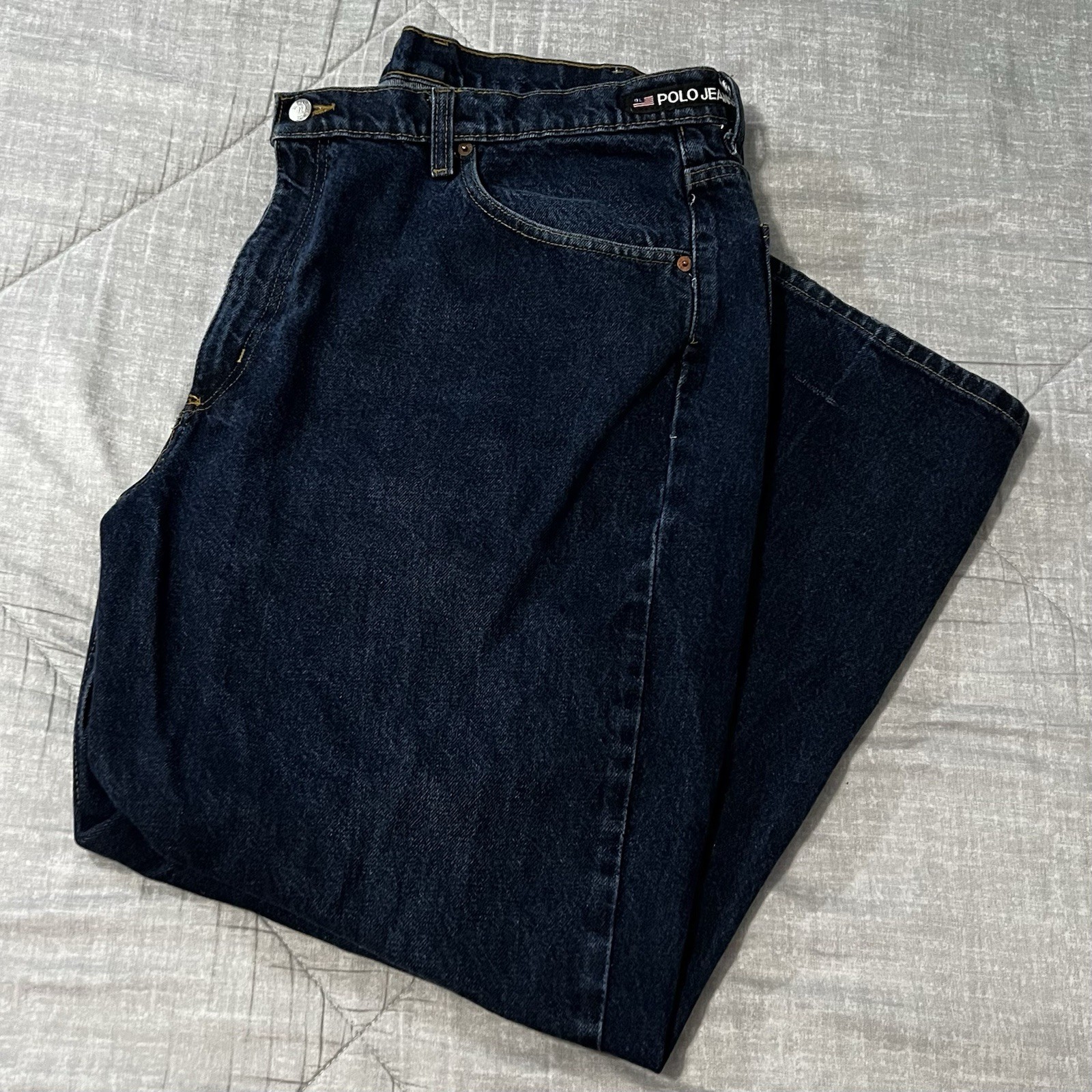 Polo Jeans Co. Ralph Lauren Men’s Loose Fit Dark Wash Blue Jeans