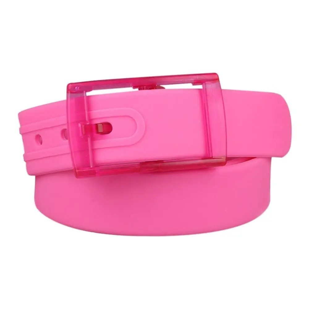 Adjustable Cut to Fit Rubber Plastic Jelly Silicone Casual Belt With Buckle USA