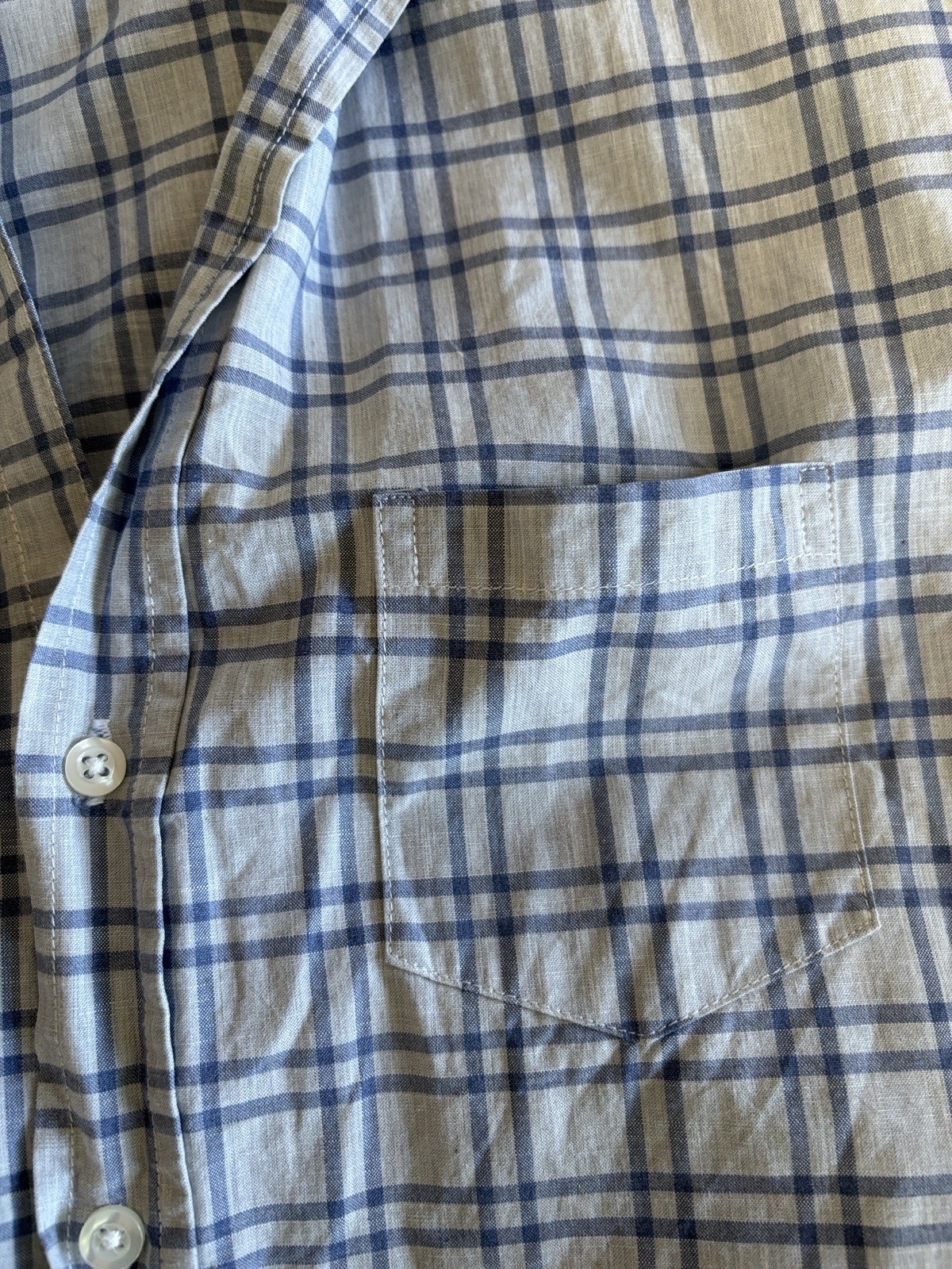 Frank & Eileen Relaxed Button-up Shirt Italian Cotton Women’s Blue Check Size L