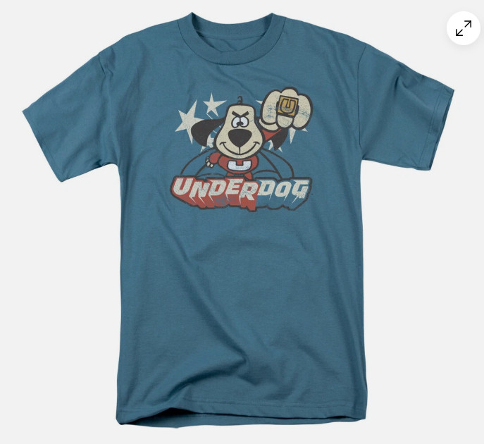 Underdog Flying Logo T Shirt Mens Licensed Cartoon Merchandise Slate