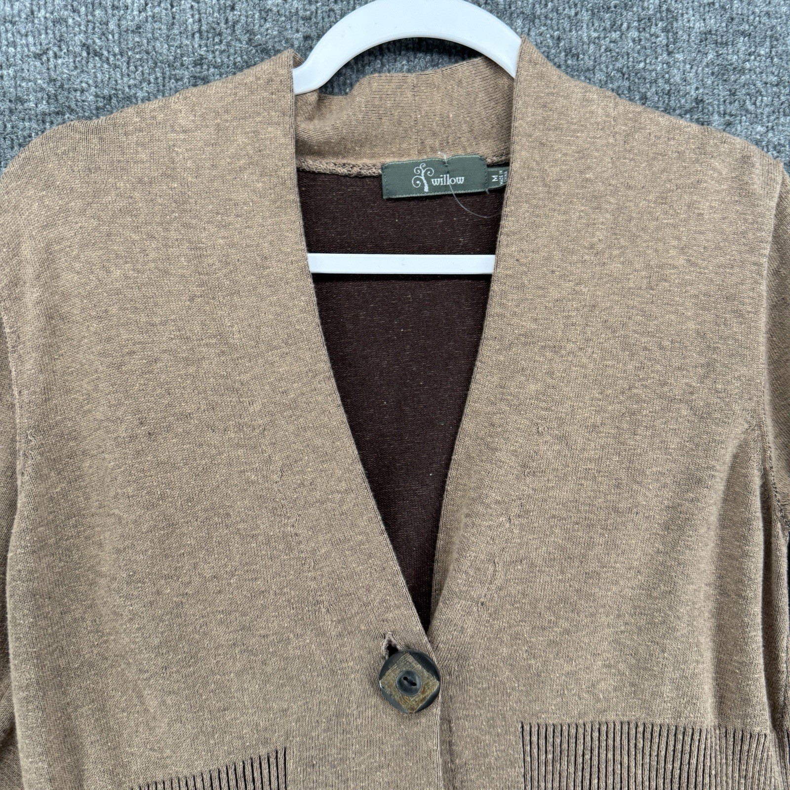 Willow Cardigan Womens M Brown V-Neck Button Up Boho Cottagecore Peasant Casual