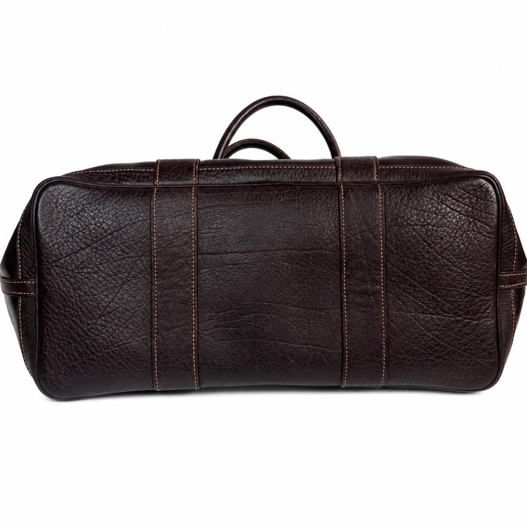 HERMES Garden Party PM Dark Brown Amazonia Leather Tote Bag 21.26in x 10.63in