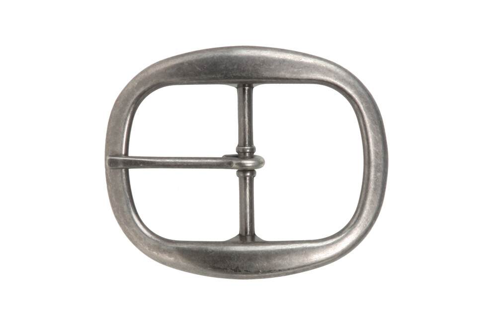 1 1/2 Inch Nickel Free Center Bar Single Prong Oval Belt Buckle