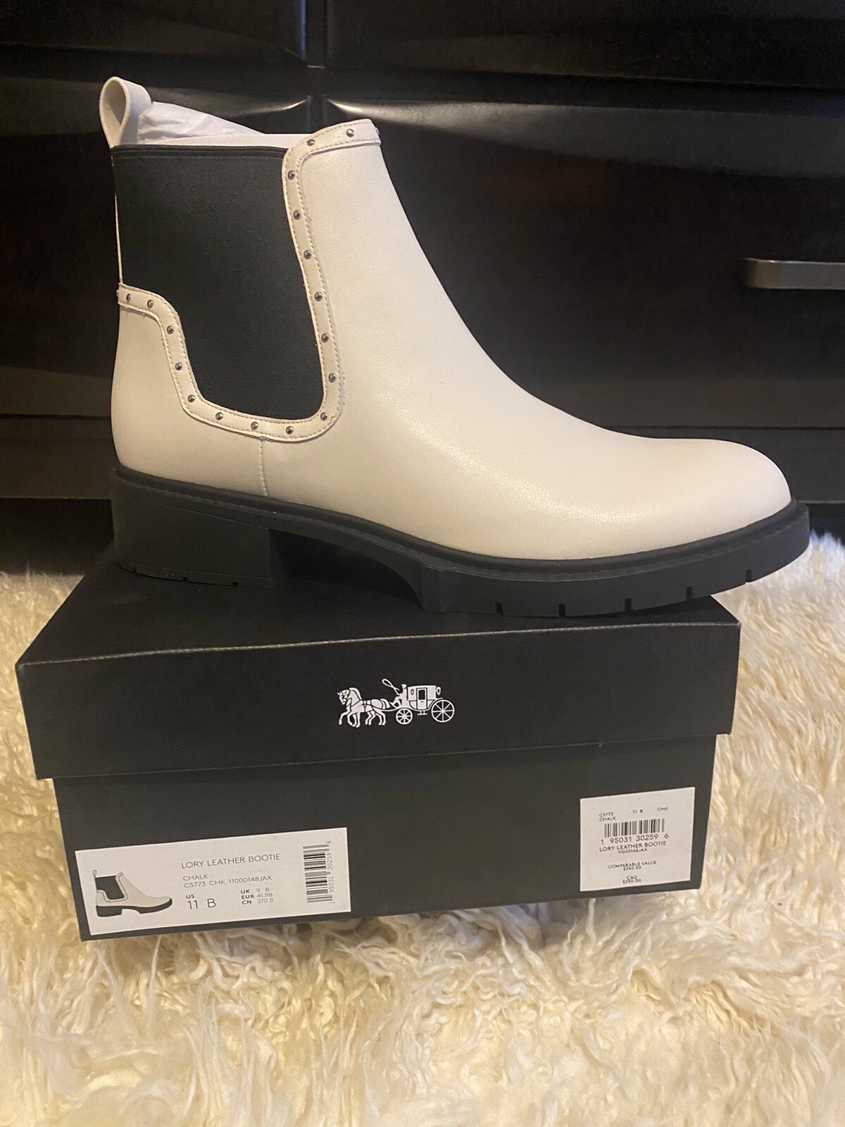 COACH Women’s Lory Bootie Chalk, US Size 11 100% Authentic