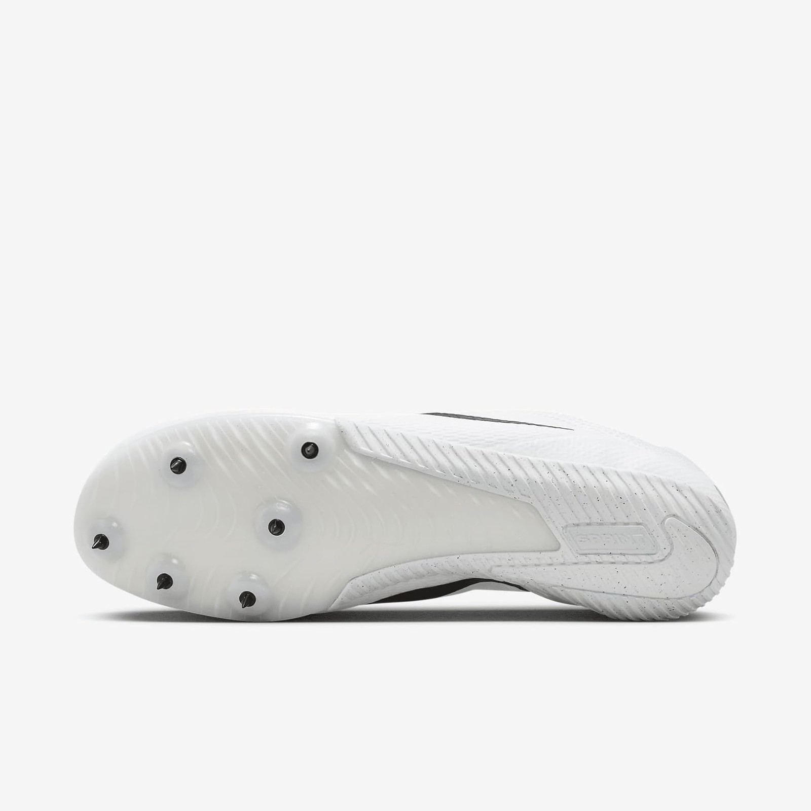 Nike Zoom Rival Sprint Track & Field Sprinting Spikes, White/Black-Metallic Silv