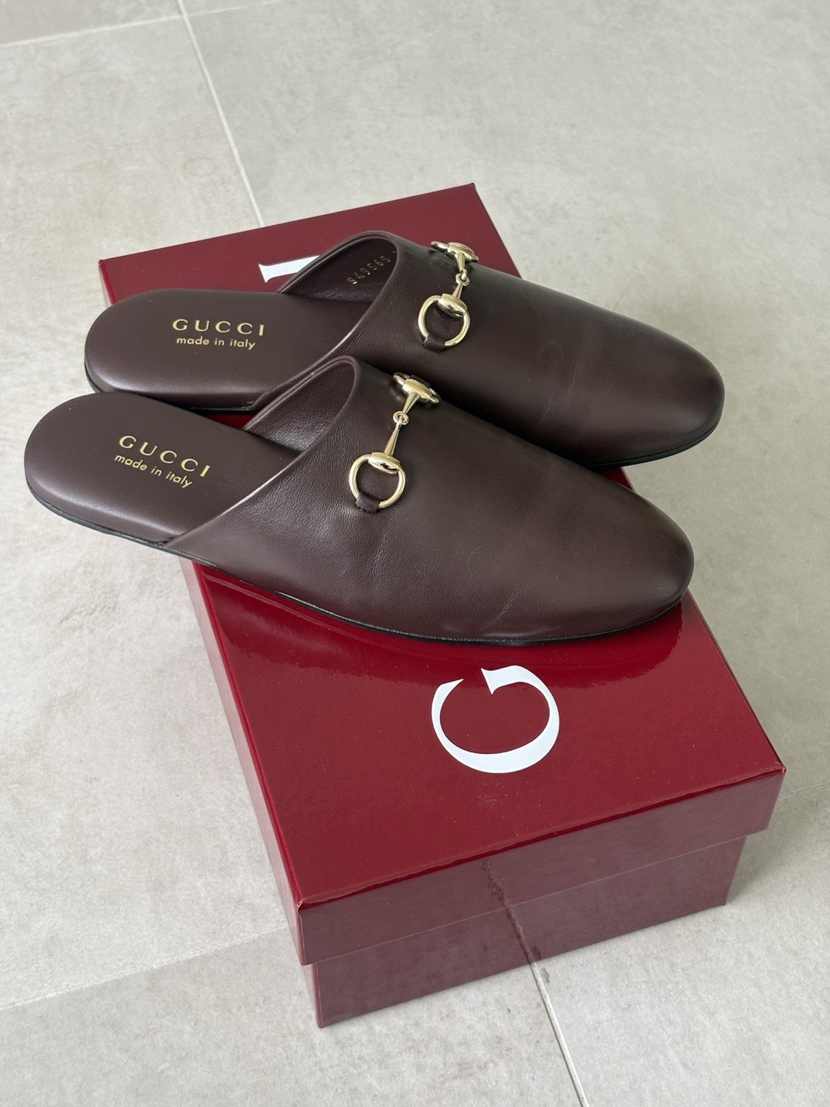 Gucci slip on brown Loafers with buckle, size 37 US 7 – Women’s New with box