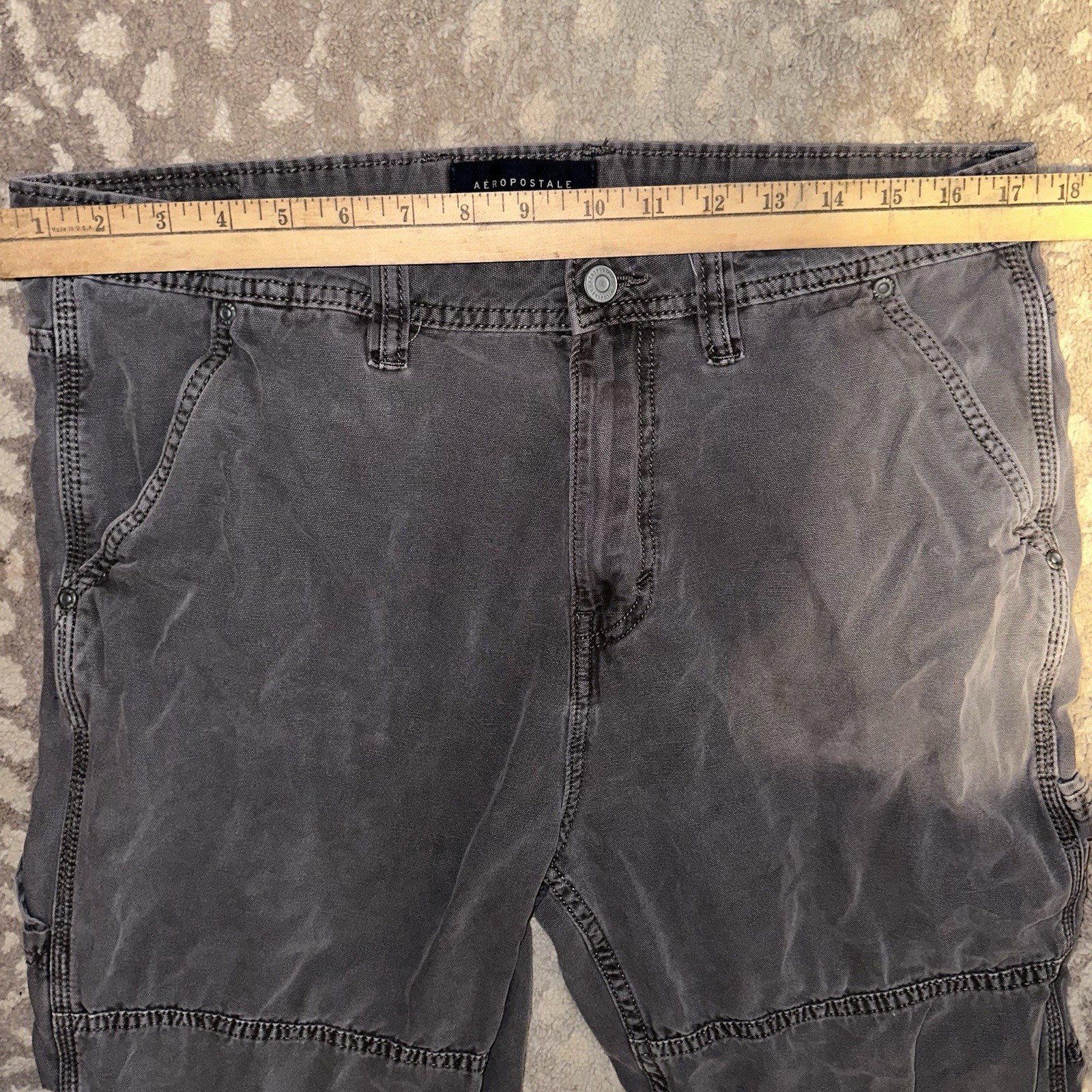 Men’s Aeropostale Charcoal Carpenter Pant Size Med NWT Tool Pockets Hammer Loop