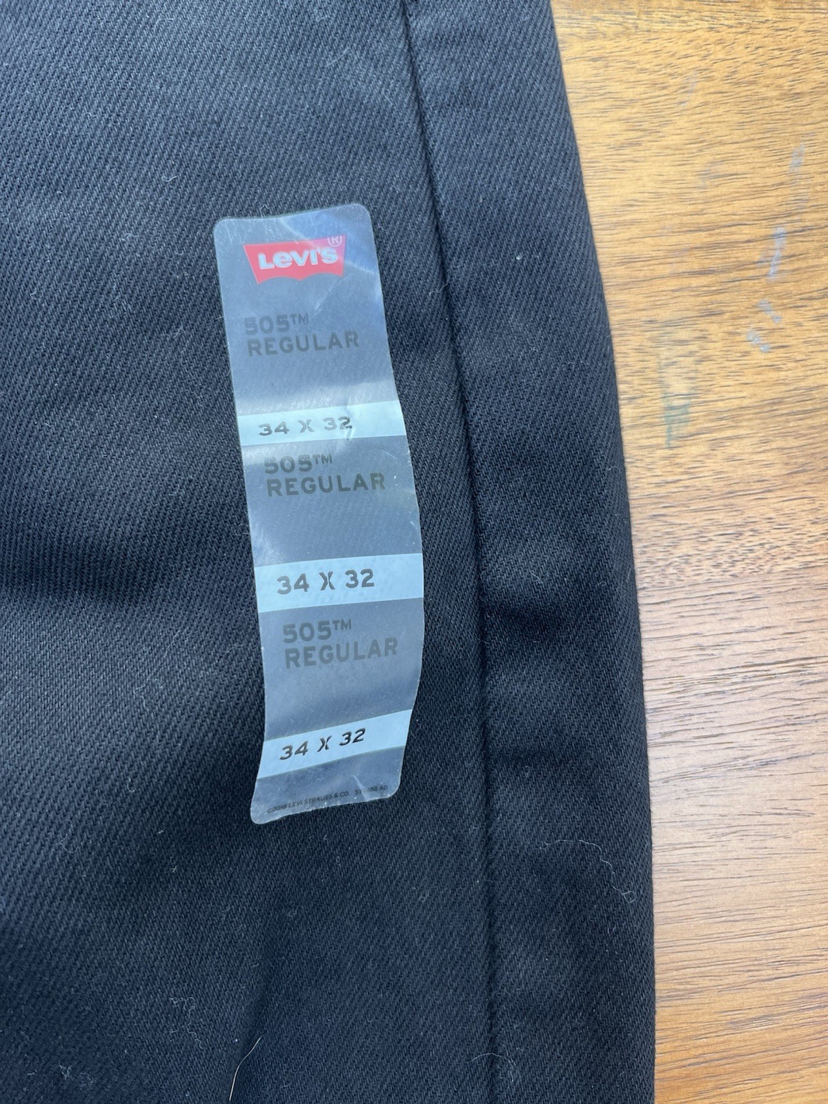 Levi’s 505 Men’s Regular Fit Jean 34Wx32L – Black Straight Leg Denim Pants NWT