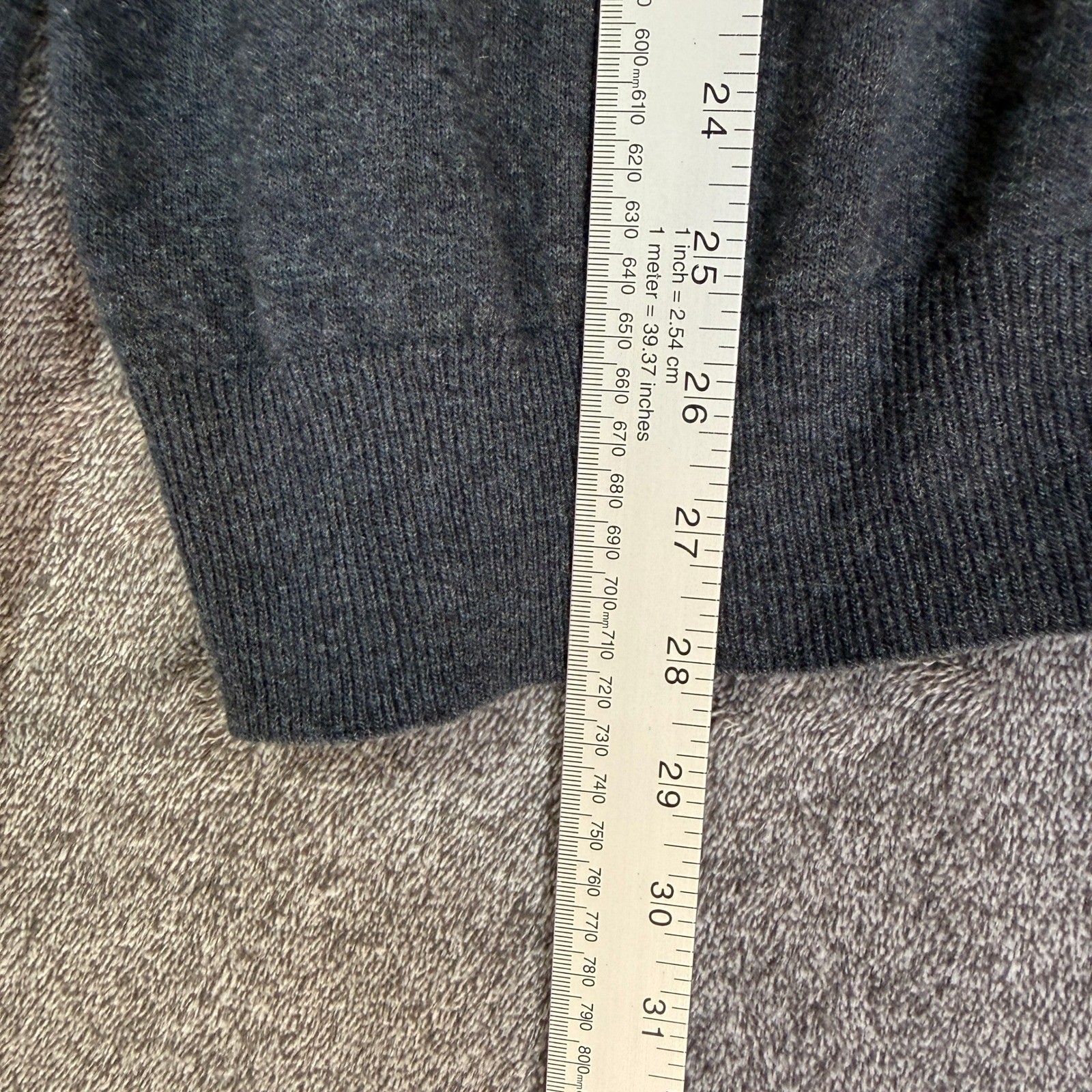 Banana Republic Mens Wool Blend Crewneck Sweater Elbow Patches Gray Large