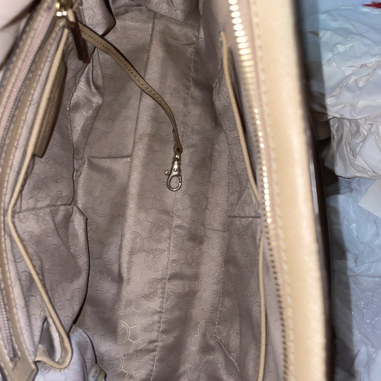 MICHAEL KORS SAVANNAH Tan LARGE SATCHEL LEATHER NWOT msrp: $398