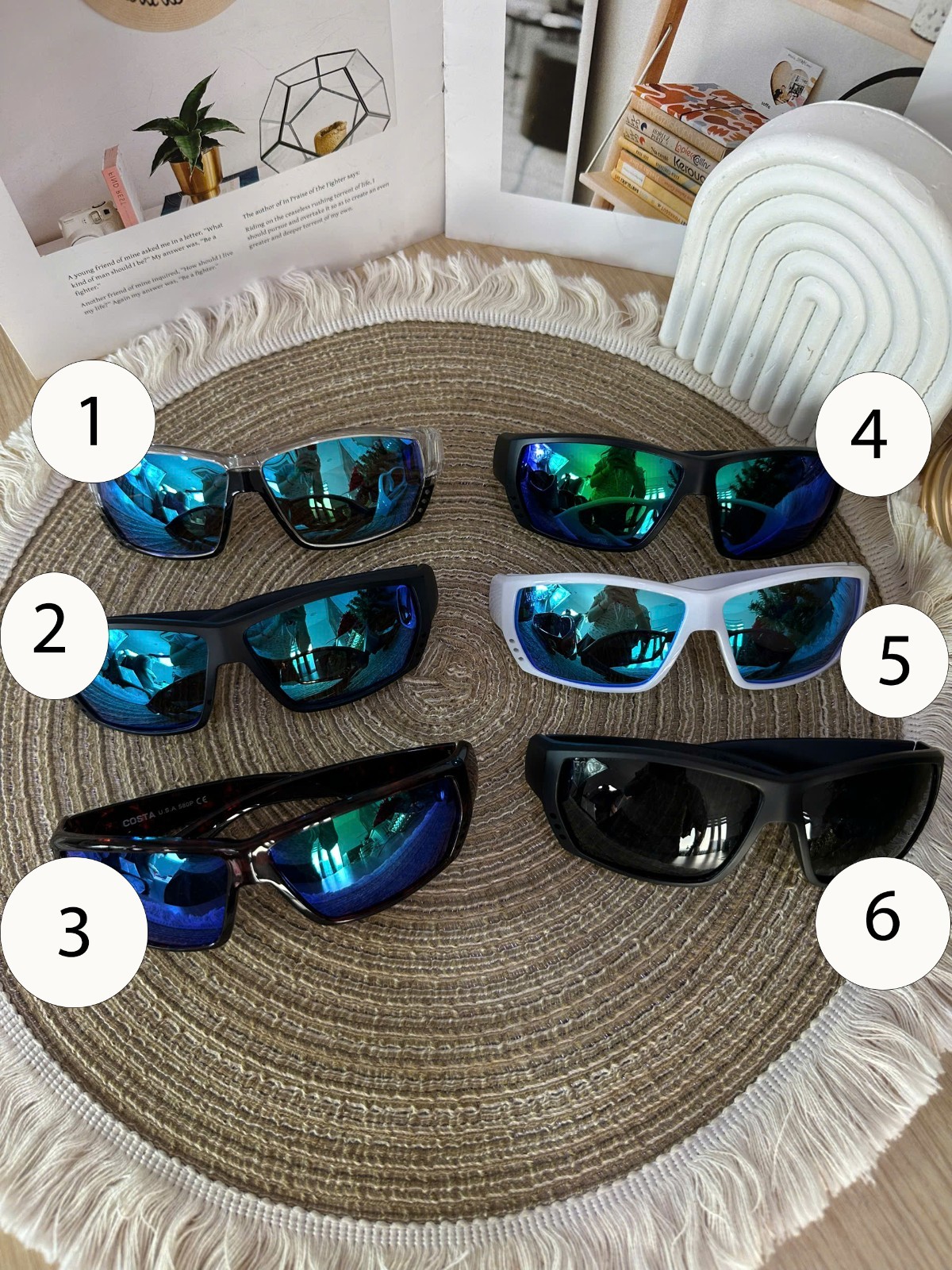 COSTA Del Mar Tuna Alley Sunglasses – Polarized 580P Lenses – Black / Blue NEW
