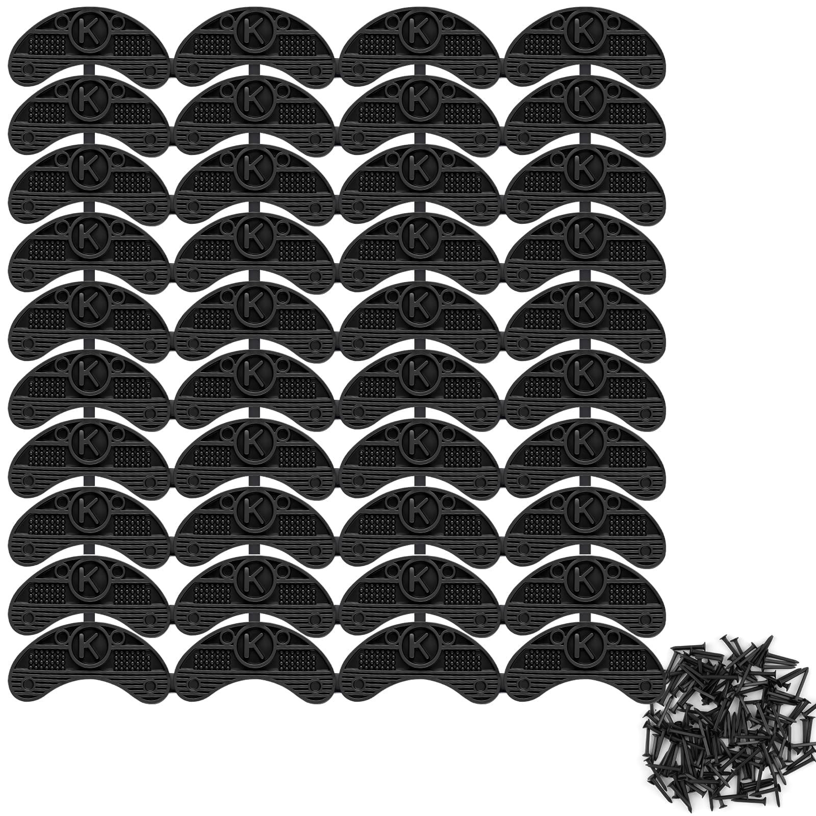 ECNHIVE 40 Pcs Heel Taps, Black Heel Shoe Taps for Heels with 160 Nails