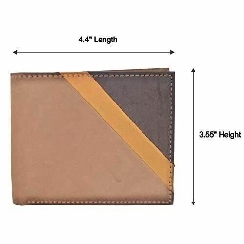 Cazoro Men’s Slim Pocket Hunter Leather Bifold Travel Credit Card thin Wallet RF