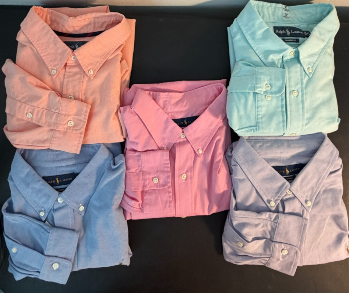 New Ralph Lauren Big and Tall Long Sleeve Button Down Polo Various Sizes