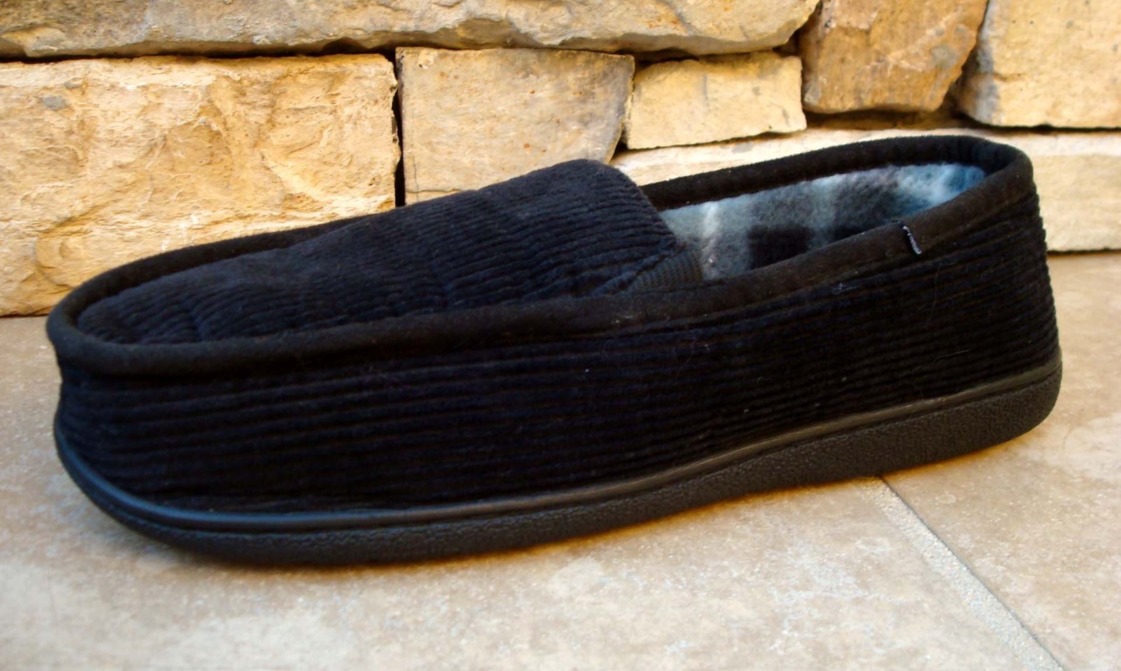 New Men’s Corduroy Slip on Rubber Sole Indoor/outdoor House slipper soft–2020 M