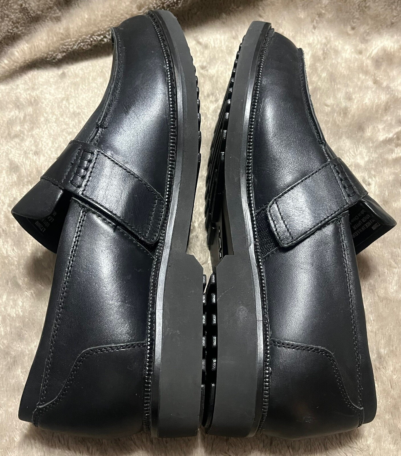 Apex Lexington Slip On Black Leather Comfort Loafers Shoes LT200M Mens11 Wide