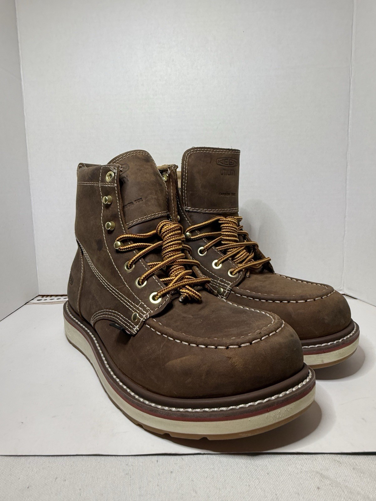 KEEN Utility Men’s Liberty 6″ Waterproof Work Boots Chestnut/Gum SZ 8.5D 1030604