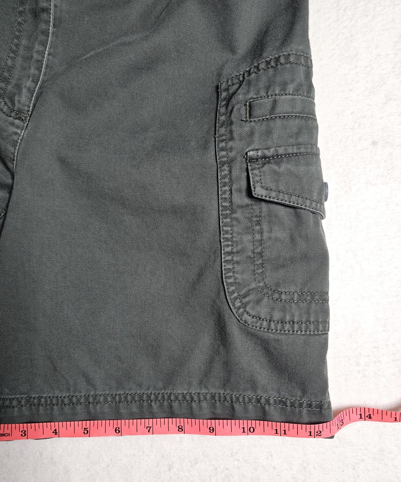 Rafaella Womens Utility Shorts Size 10 Gray 100% Cotton 2-Pocket Cargo Y2K Style