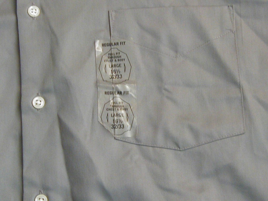 NWT Van Heusen Gray Lux Sateen Long Sleeve Shirt Size 16 1/2 32/33