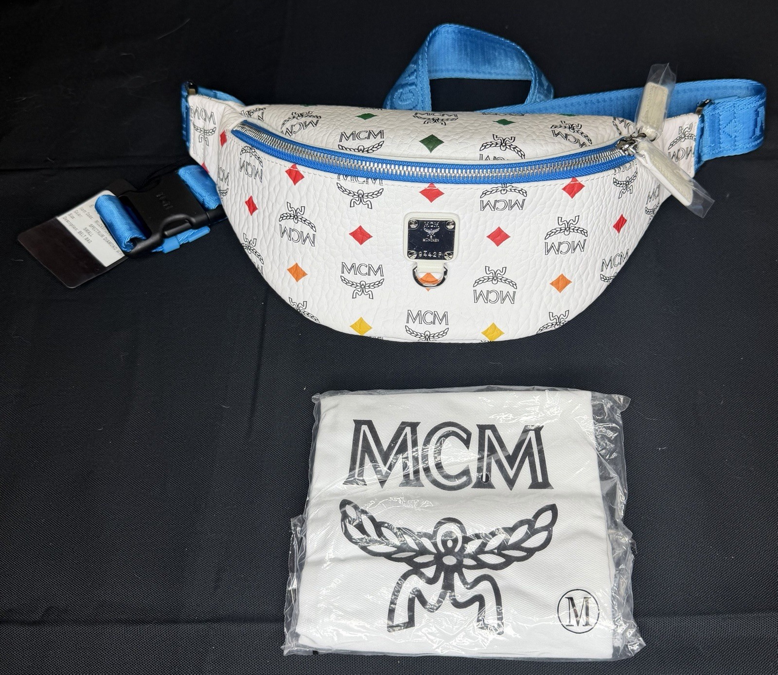 MCM White Spectrum Stark Skyoptic Visetos Belt Bag
