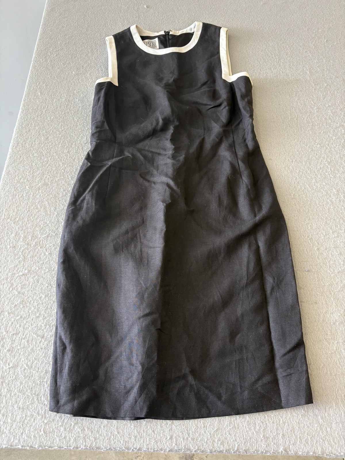 Yves Cossette Depeche Mode Dress Womens 10 Black Sleeveless Sheath Knee Length