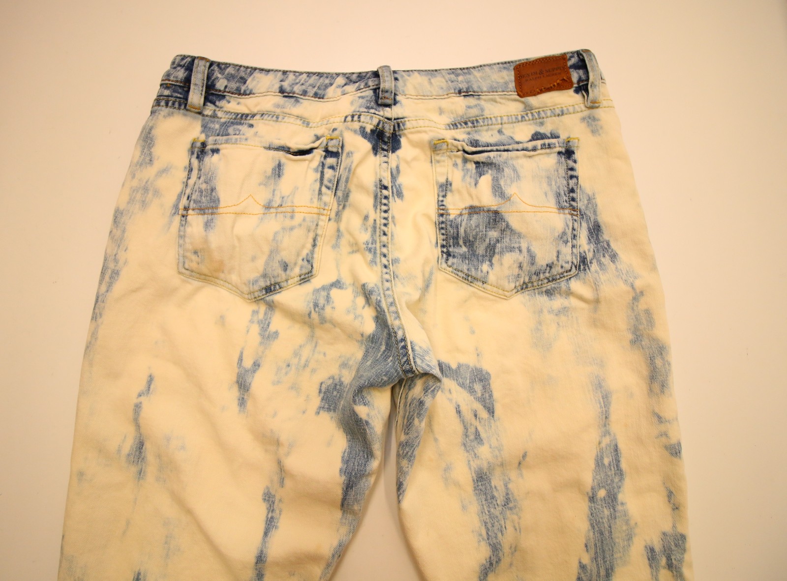 Denim & Supply Ralph Lauren Bleached Skinny Jeans Womens 32 34″Waist STAINS READ
