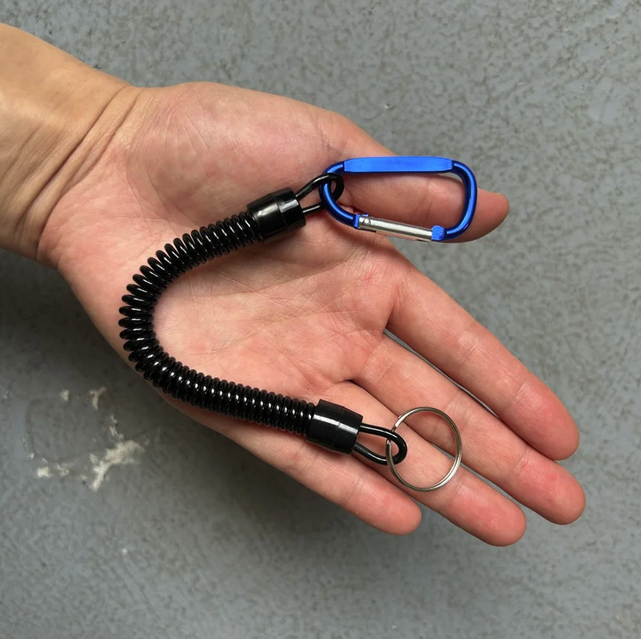 2pcs Tactical Retractable Keychain Lanyard Elastic Anti-Lost Phone Gear Rope