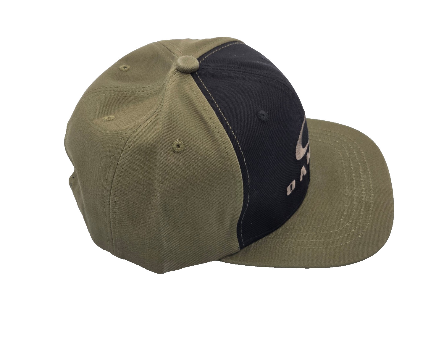 Oakley Two-Tone Army Green and Black Embroidered Logo Snapback Adjustable Hat