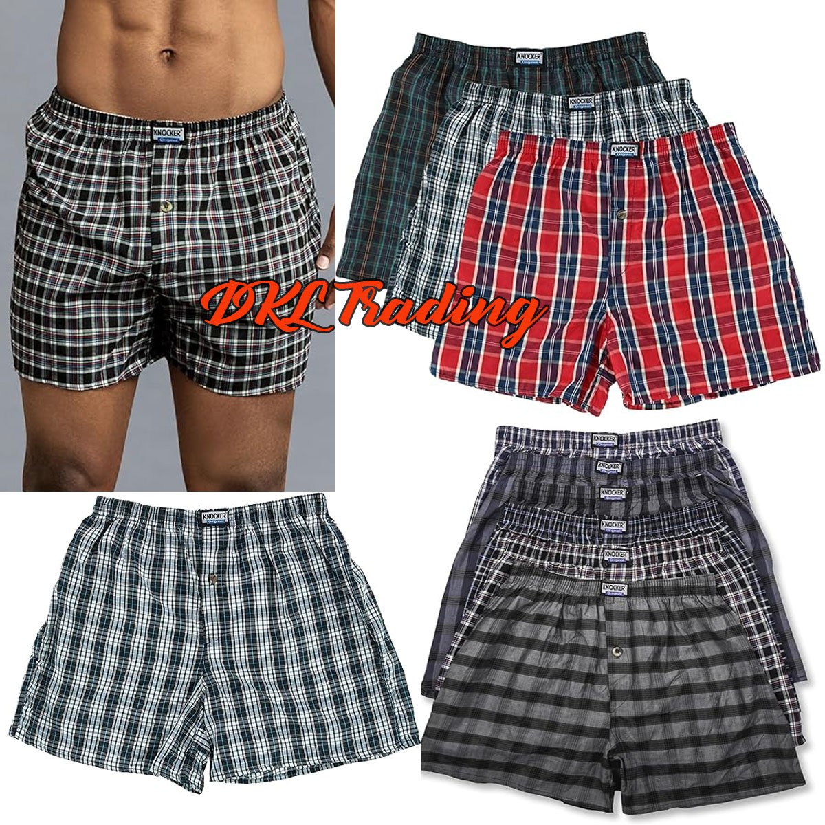 3-12 Pack Men’s Boxers Underwear Pack Cotton Boxer Shorts Assort Size S-3XL Lot