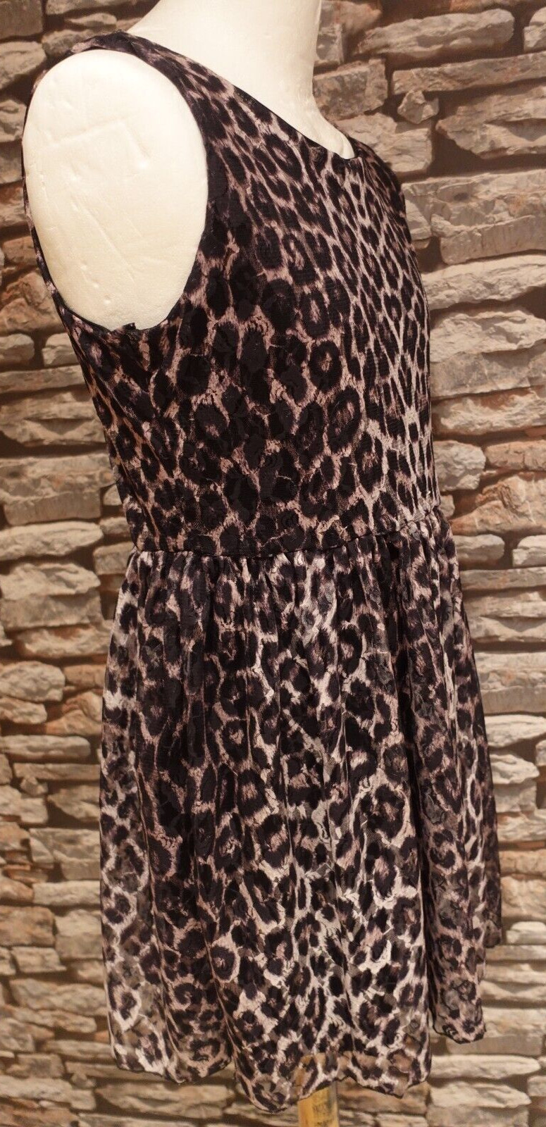 Quiz Lovely Stylish Animal Print Lined Sleeveless Dress Size 16
