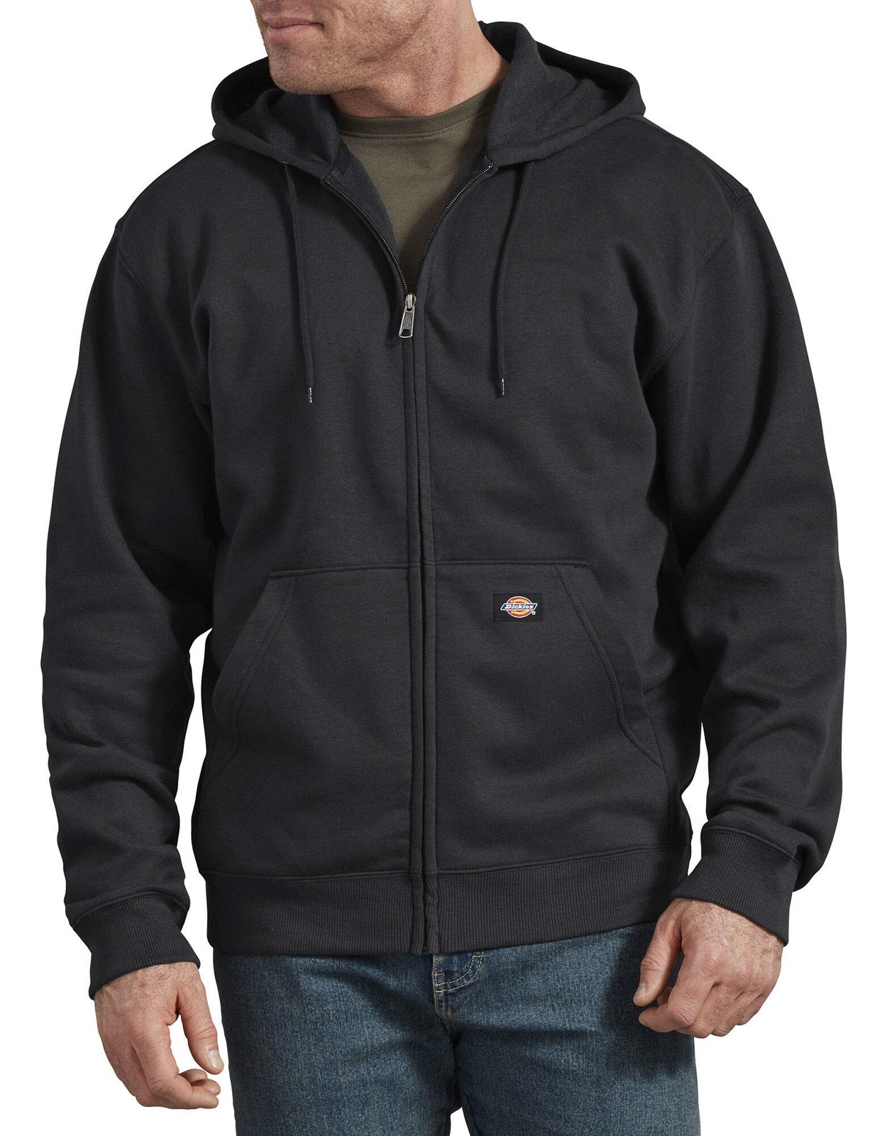 Dickies Men’s Big & Tall Big Full Zip Fleece Hoodie, Dark Heather, X-Large Tall