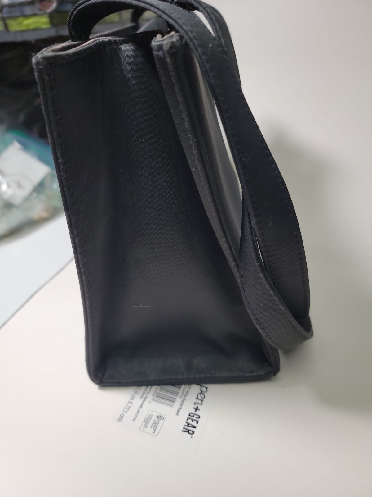 Kate Spade Sam Black Classic Vintage Fabric Nylon Shoulder Bag Box Tote