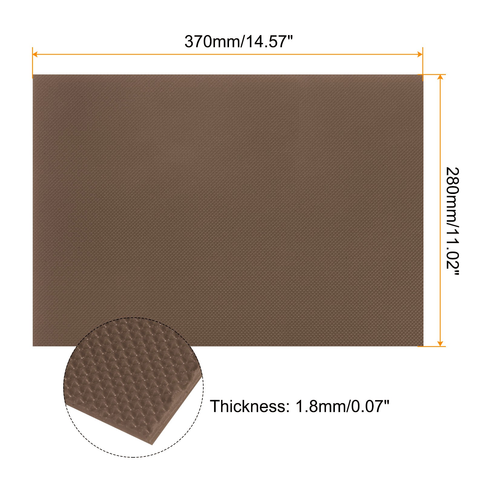 Rubber Sole Sheet 1.8mm Thick Repair Non-Slip Replacement Pad Brown
