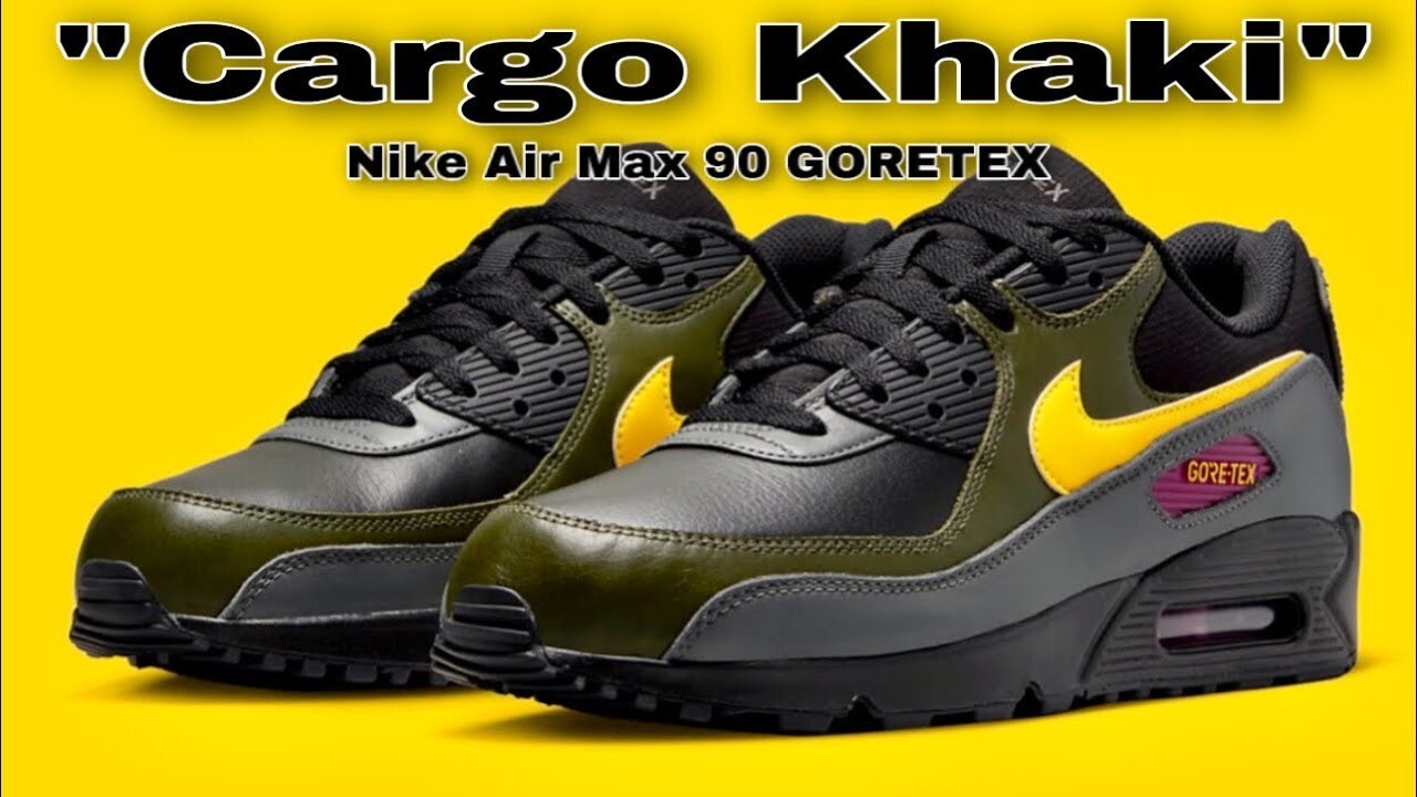 Nike US 14 Mens Black Yellow Grey Green Rare Retro Air Max 90 GTX DJ9779 001 New