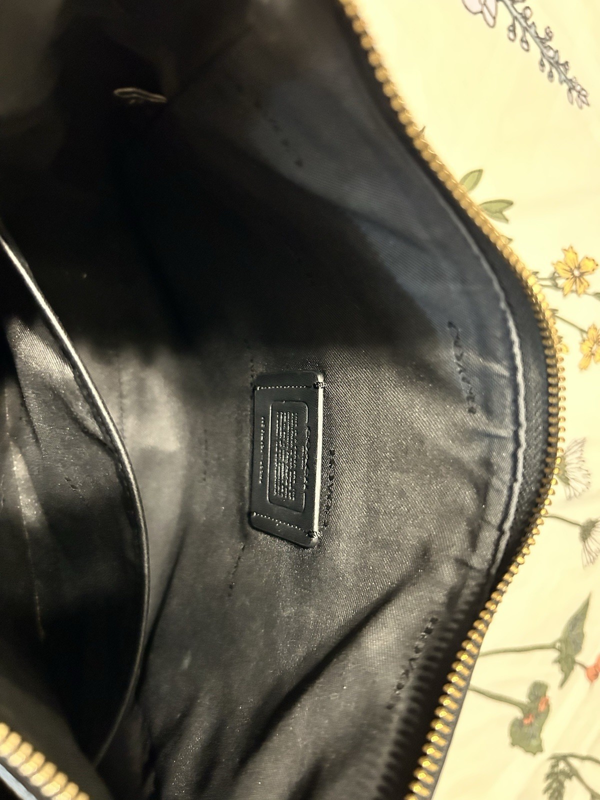 COACH Chaise Leather Crossbody Polished Black Gold Medium