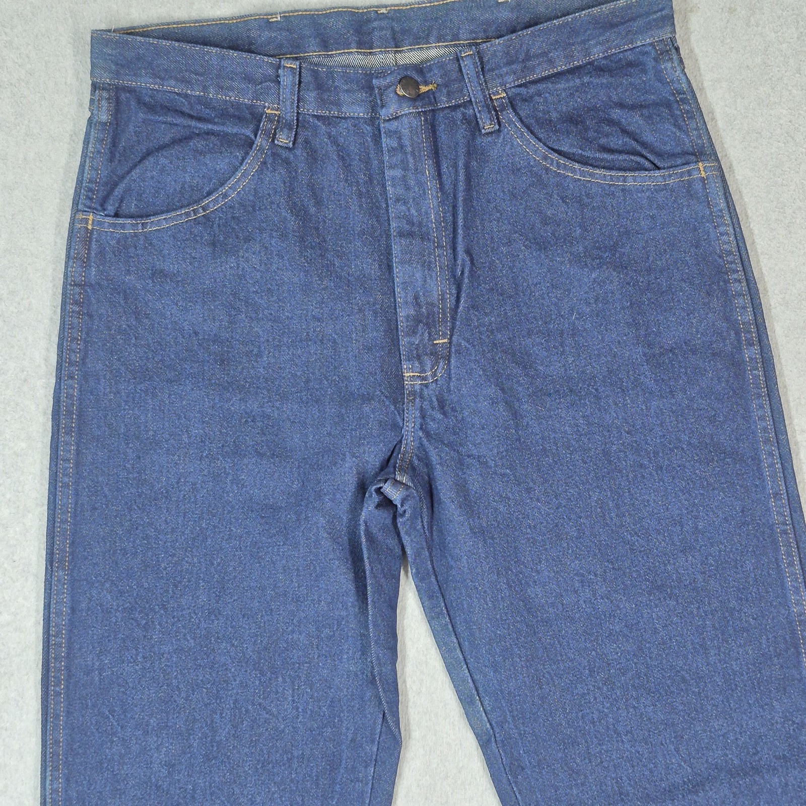 Rustler Men Jeans 34X34 Blue Denim Straight Leg Durable Heavyweight NWT