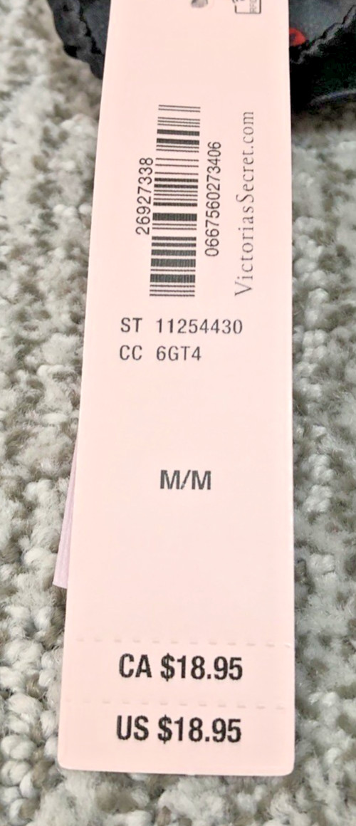 Victoria’s Secret Very Sexy NWT Flutter Cheeky Panty Medium Black Cocktails Bows