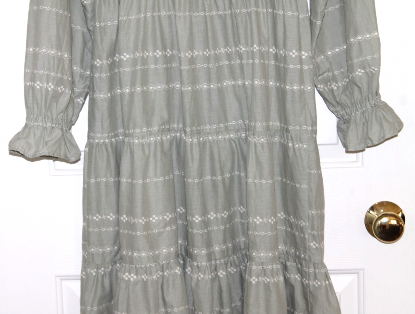 Christy Dawn Alana Seafoam Embroider Dress NWT Maxi Prairie Cottagecore Boho L