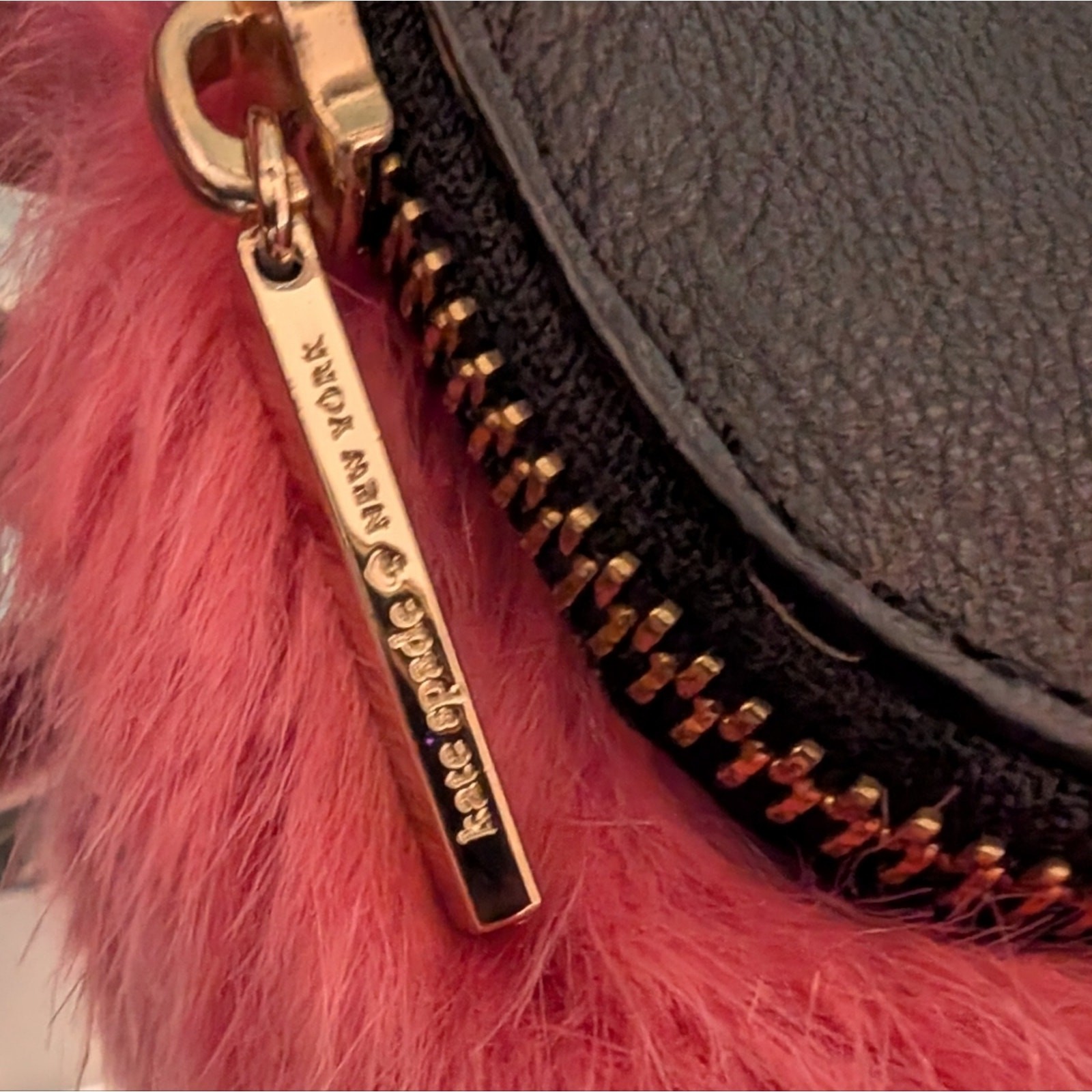 💖 RARE! Kate Spade Evening Belles Steffe Faux Fur & Leather Clutch