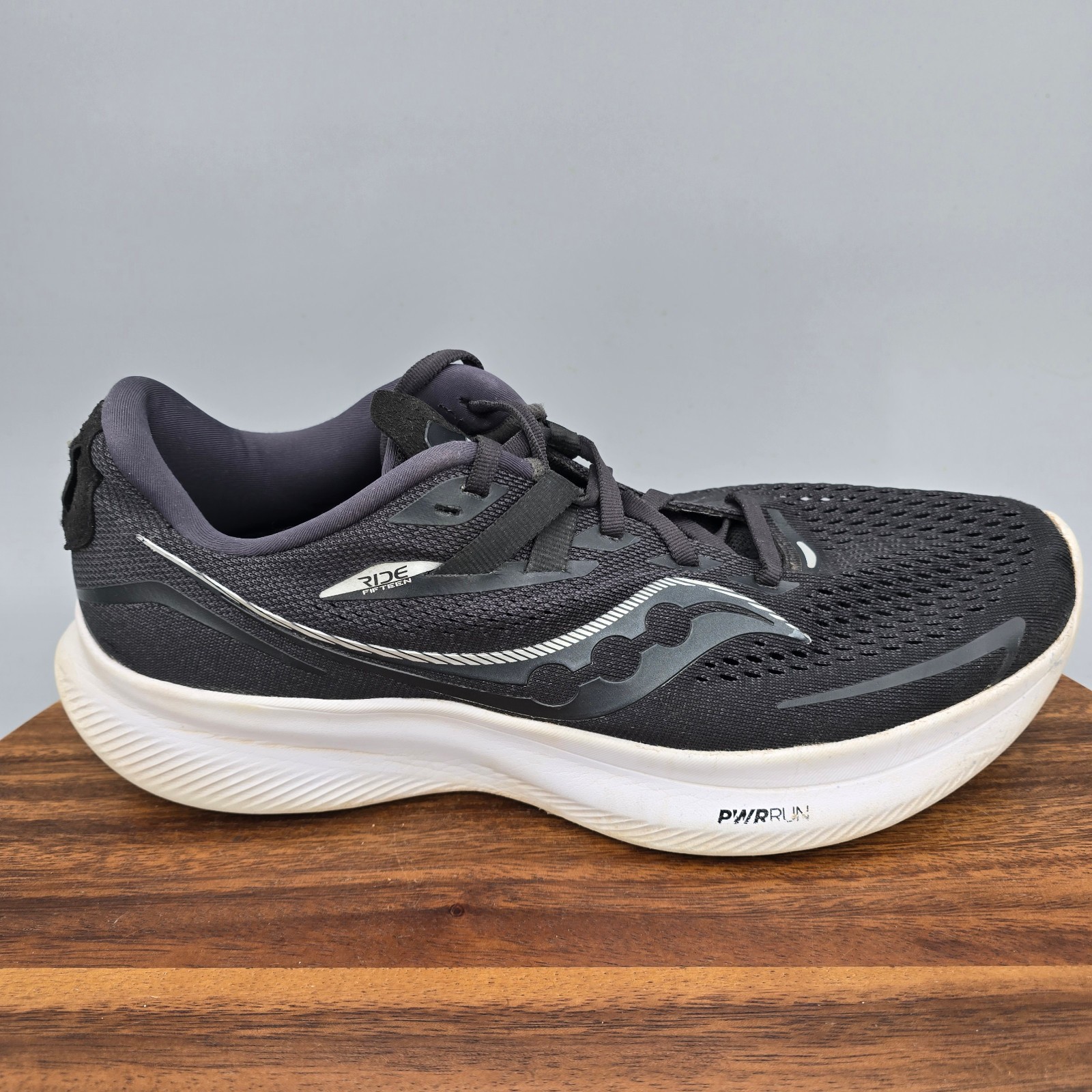 Saucony Ride 15 Shoes Womens 10 Black Mesh Running Training Athletic Sneakers