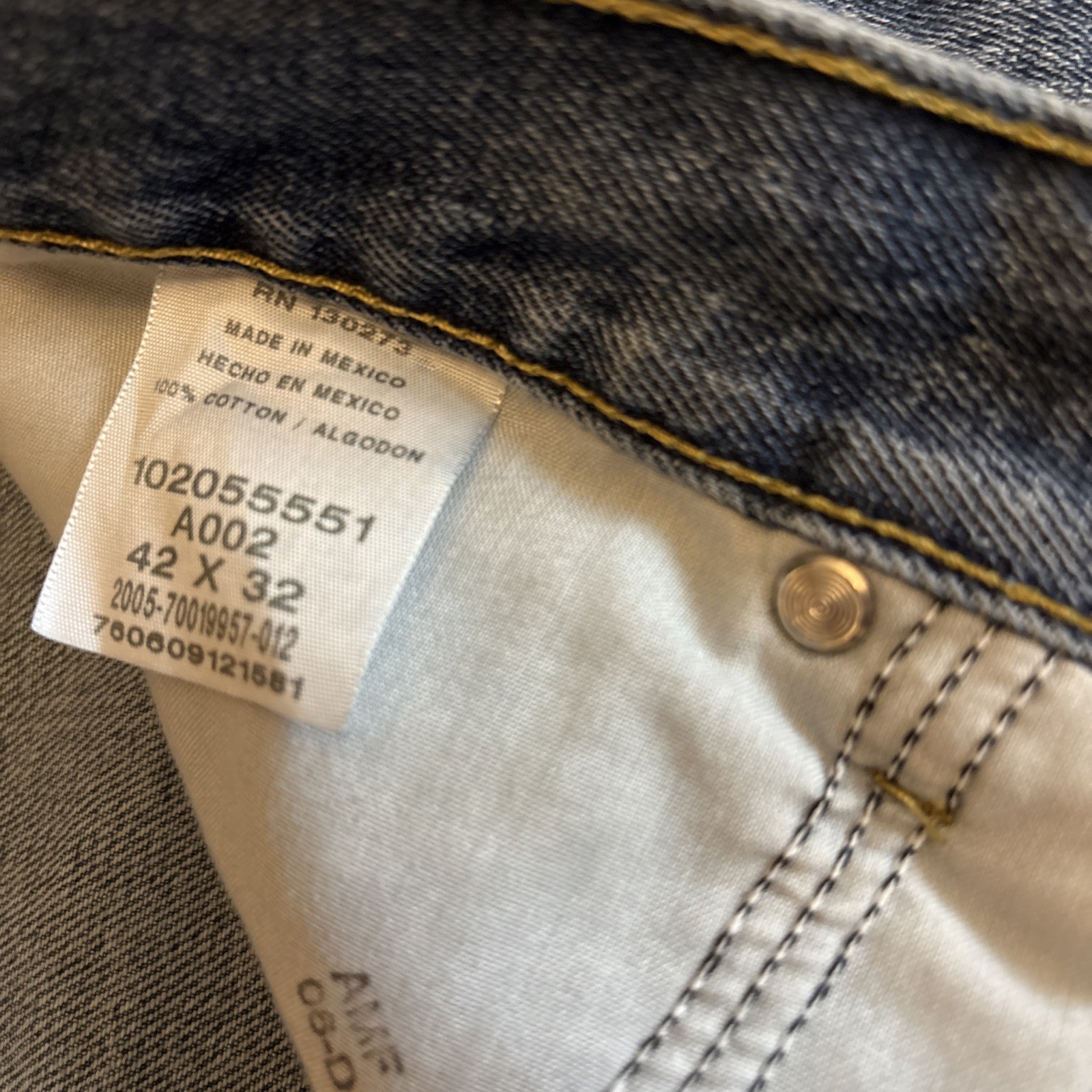 Lee Mens Jeans Relaxed Fit Straight Leg 42×32” Comfort Stretch 5 Pocket Blue
