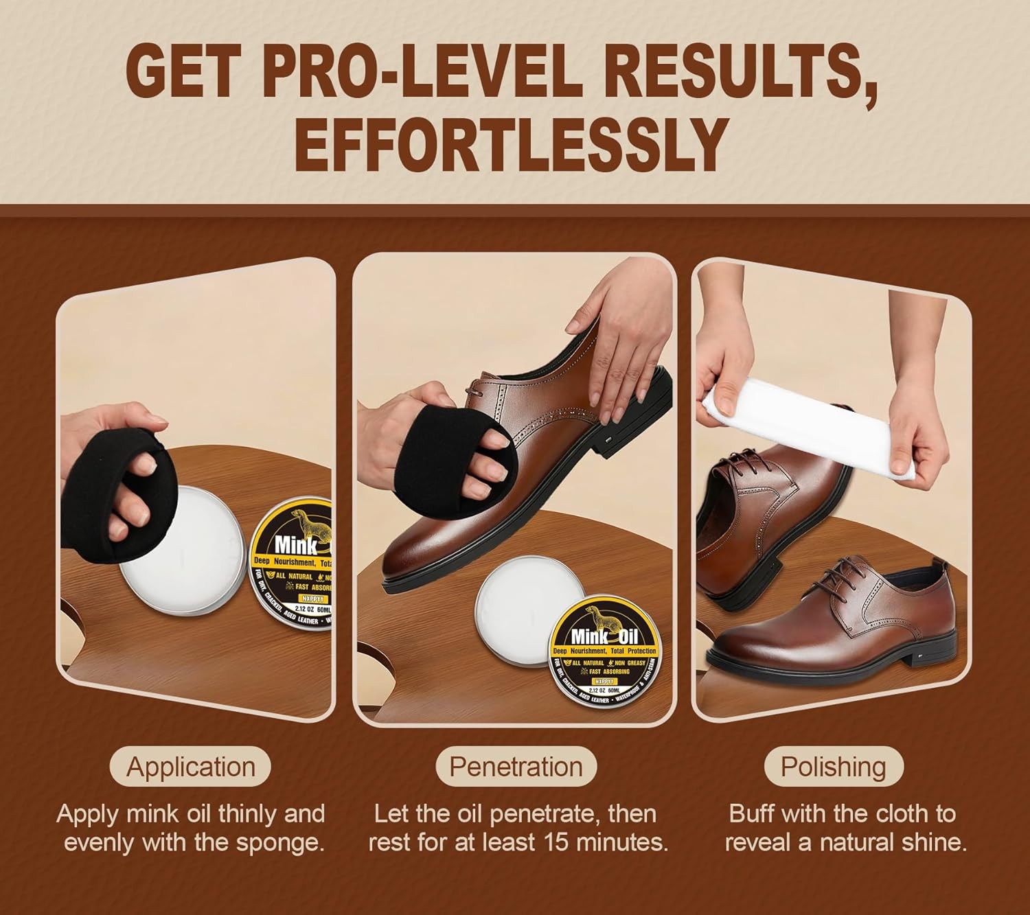 6-in-1 Leather Boot Care Kit – Mink Oil & Saddle Soap Cleaner for Shoes & Bags