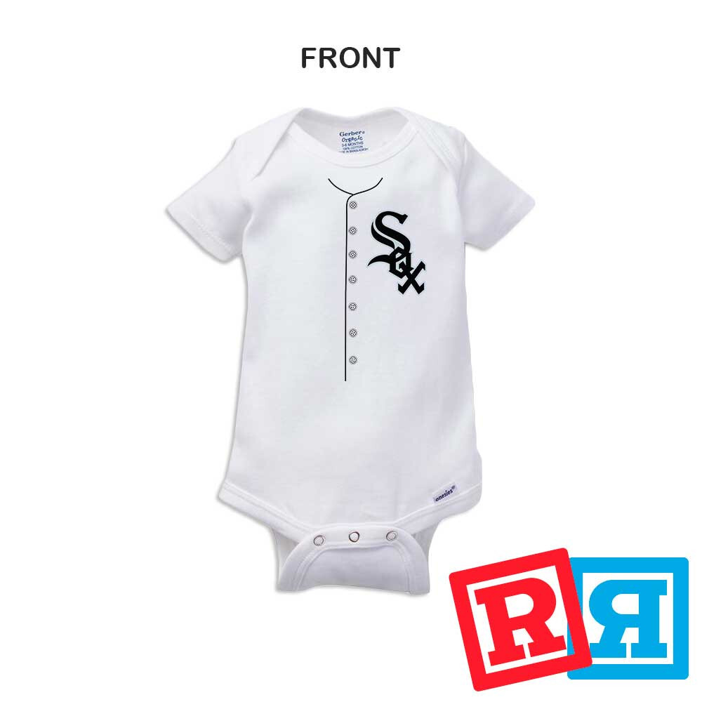 Personalized Chicago White Sox Gerber Baby Onesie® Cotton White Custom Bodysuit