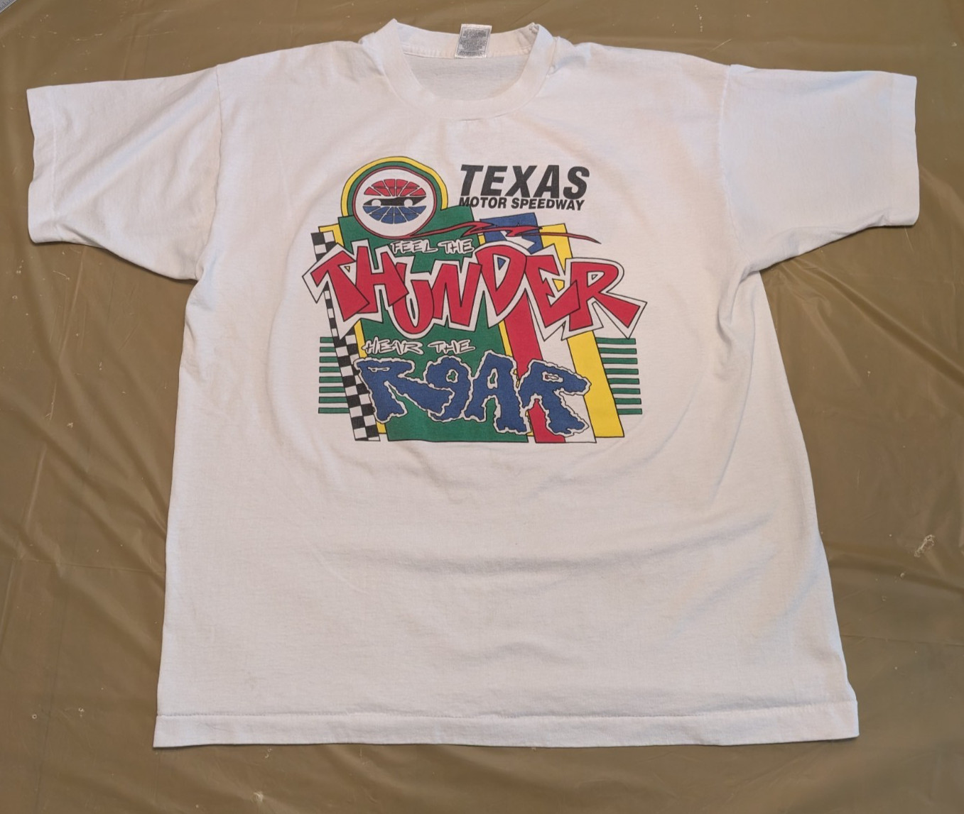Vintage 90s Texas Motor Speedway NASCAR T Shirt Adult Size XL White Made in USA