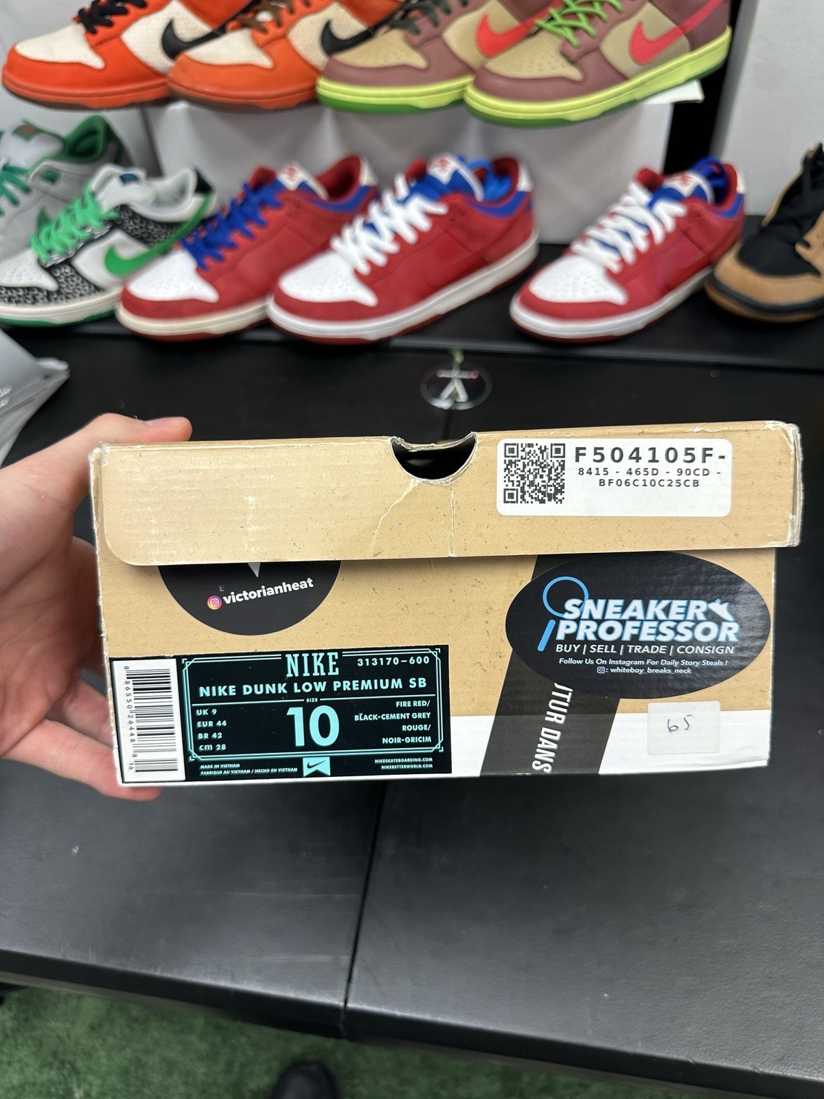 Size 10 – Supreme x Nike Dunk Premium SB Low Red Cement