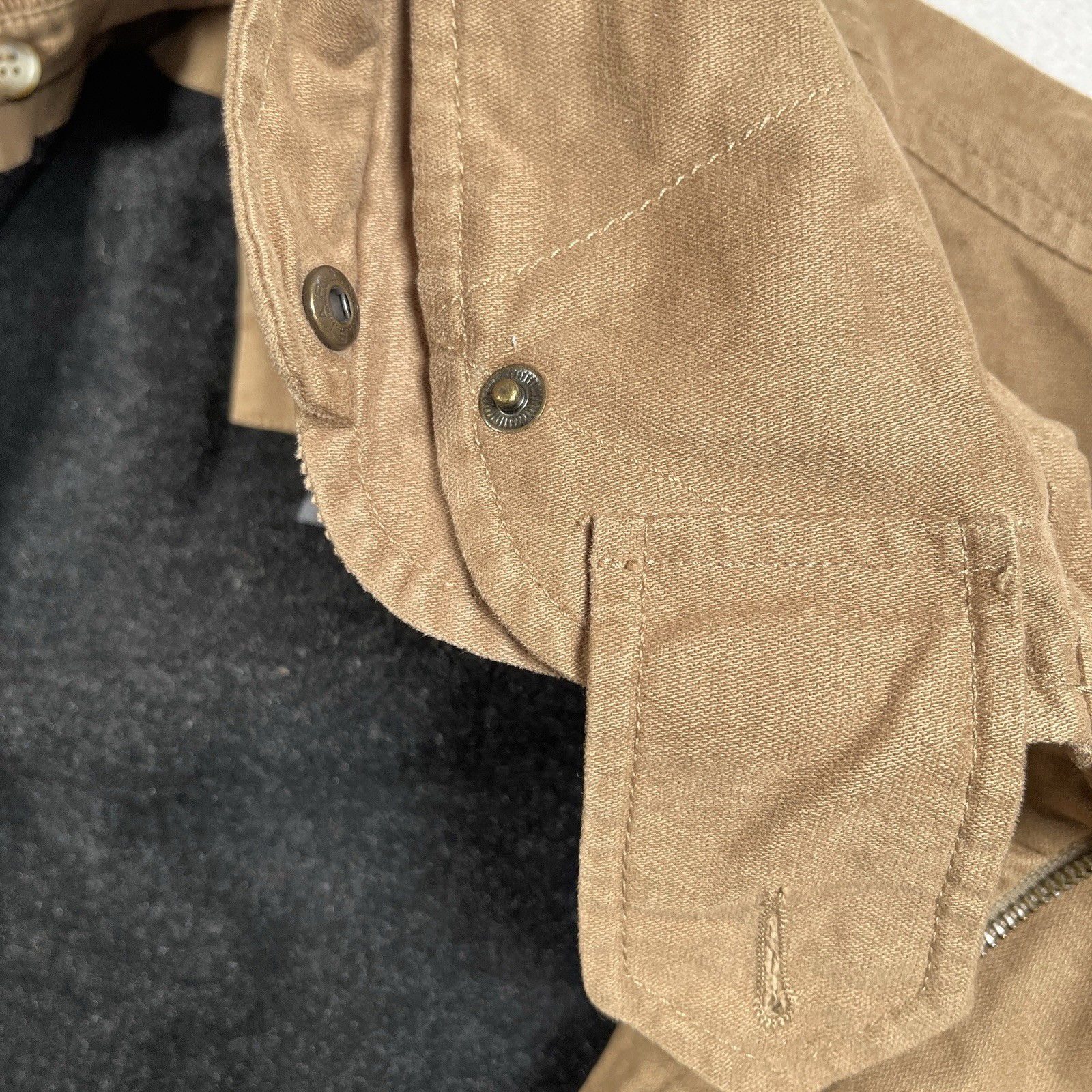 VTG Sundance Chore Jacket Men L 100% Cotton Barn Coat Removable Corduroy Collar