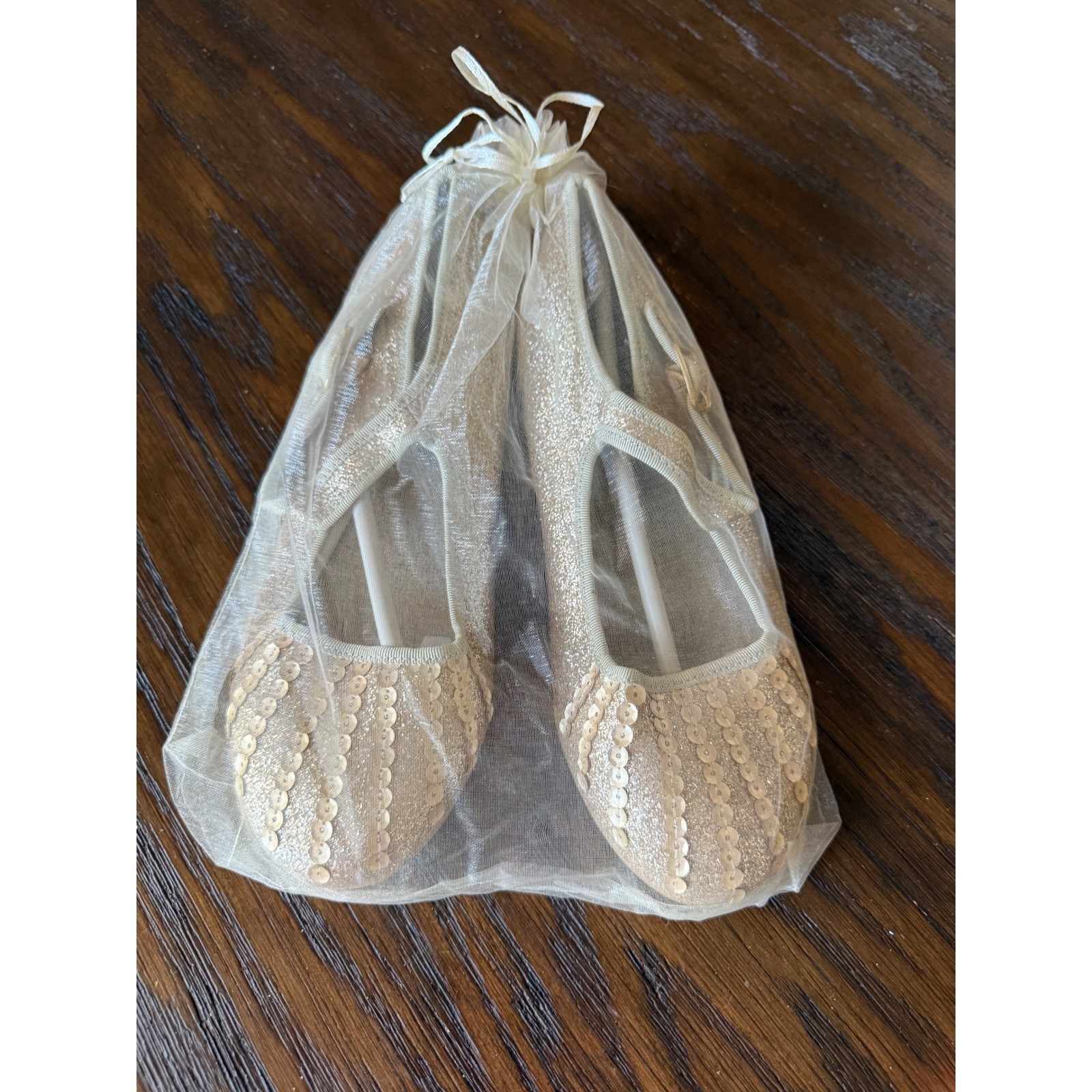 Joyfolie Ballet Flats Kids Size 4 Champagne Gold New Sequin Mary Jane Shoes