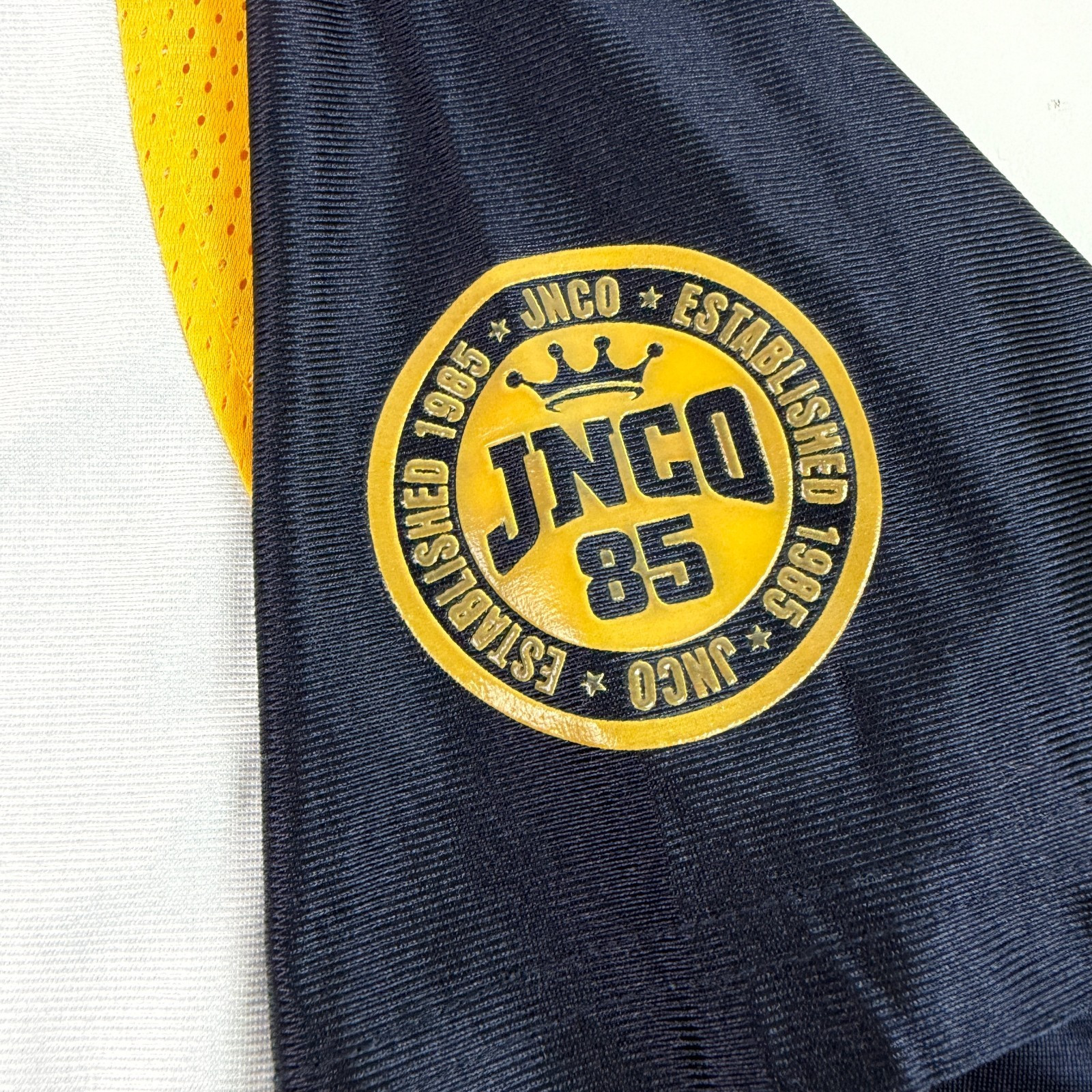 Vintage Y2K 2000s Jnco Jeans Jersey Sabertooth Tiger HipHop Skate Blue XL 24×29