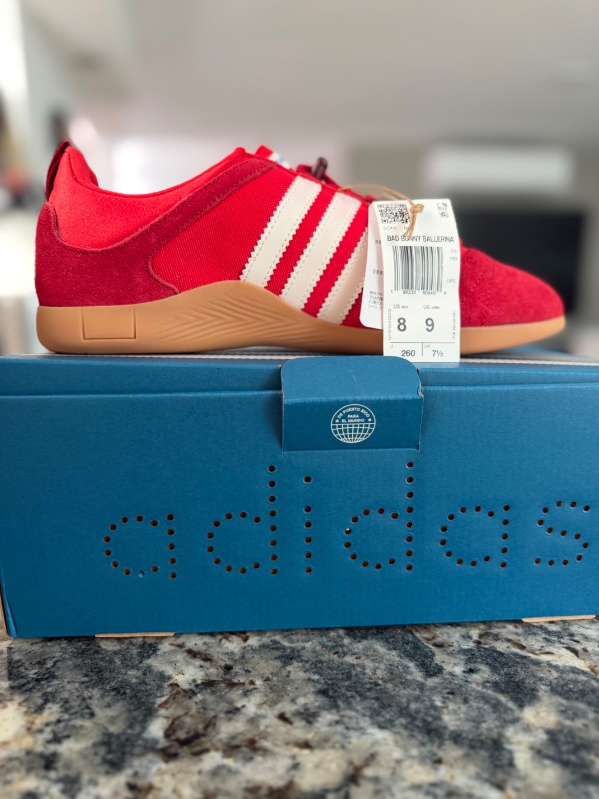 Size 9 – Bad Bunny x adidas Ballerina Vivid Red