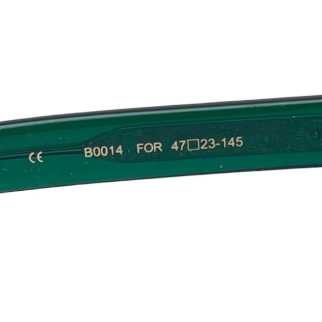 BLANC B0014 Clear Green Acetate Square Wellington Sunglasses Unisex 5.5in (11.6i